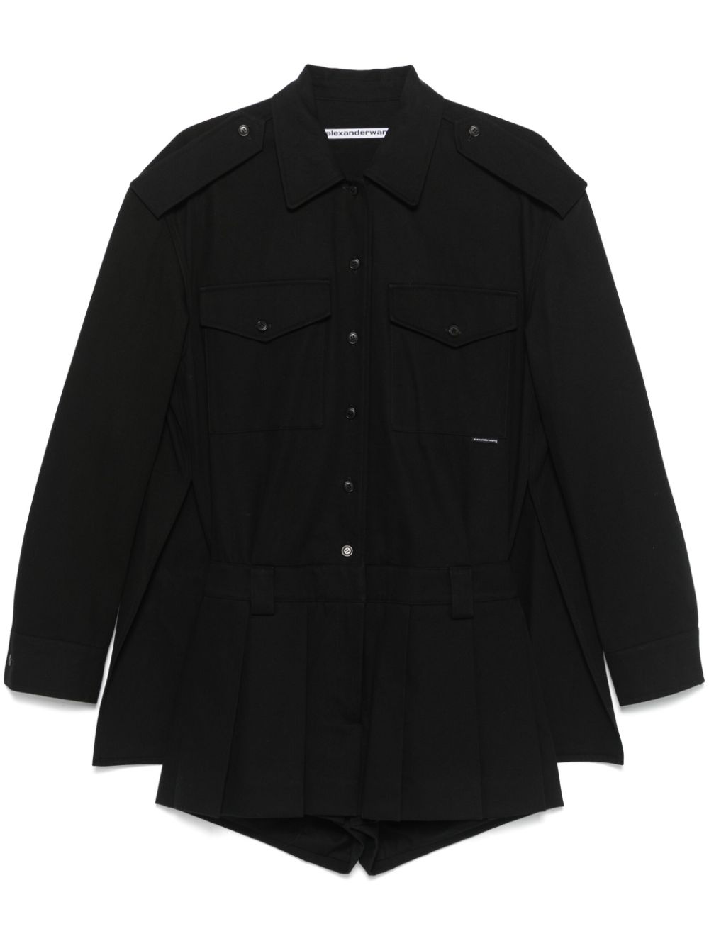 Twill playsuit - Black
