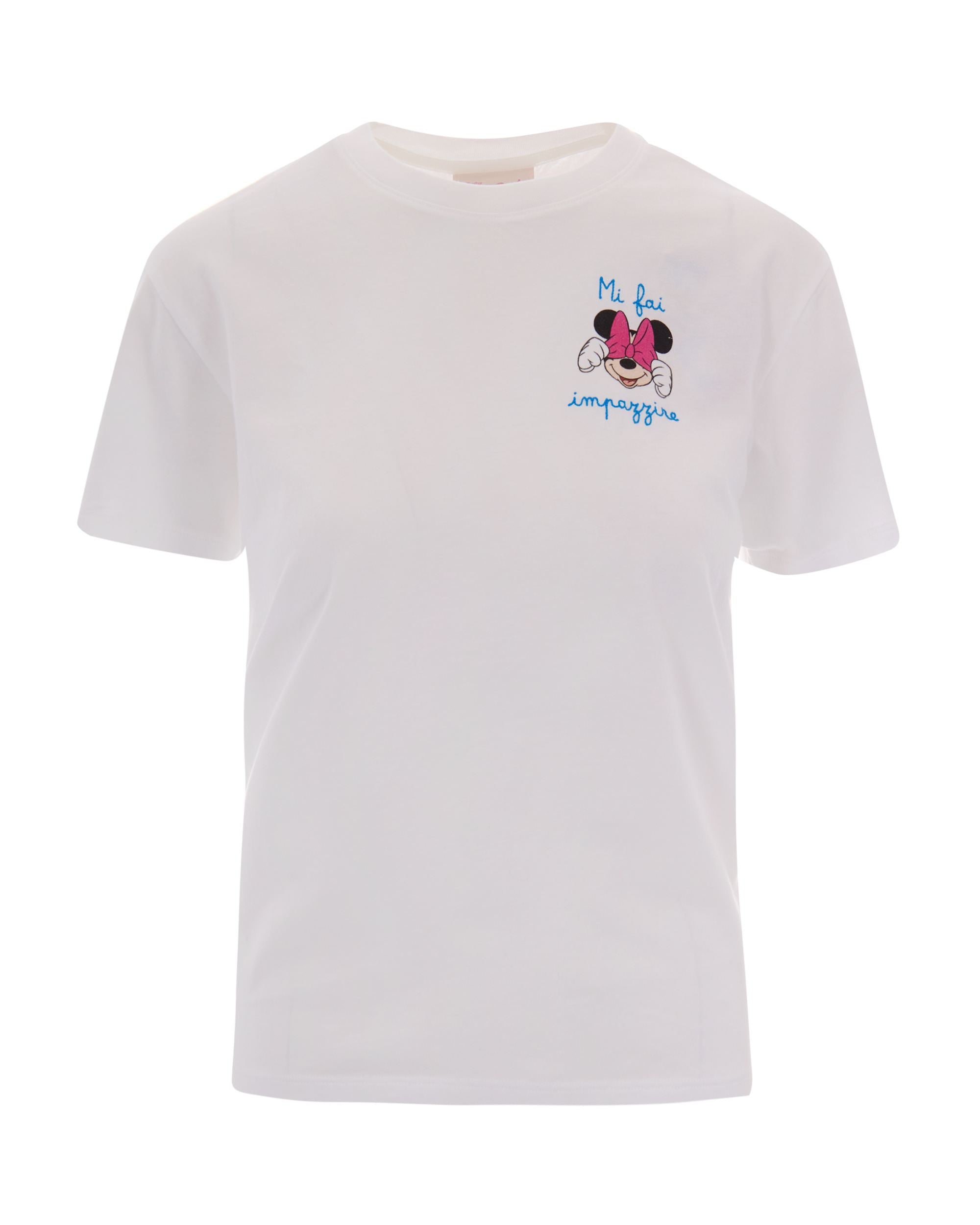 Embroidered Minnie Character T-Shirt — White