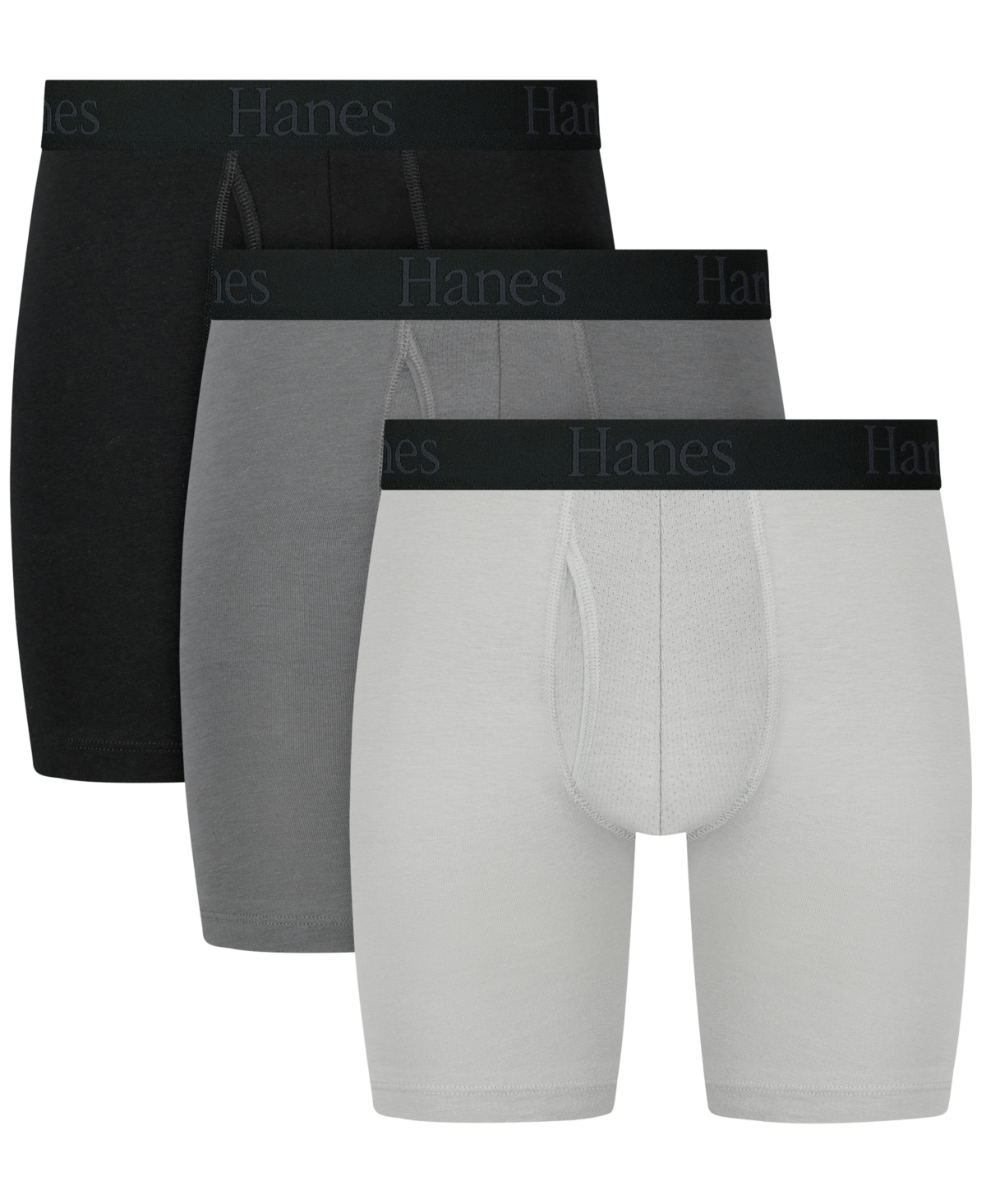 Men's Ultimate Comfort Flex Fit Long Leg Boxer Briefs, 3-Pack - Assorted Colors