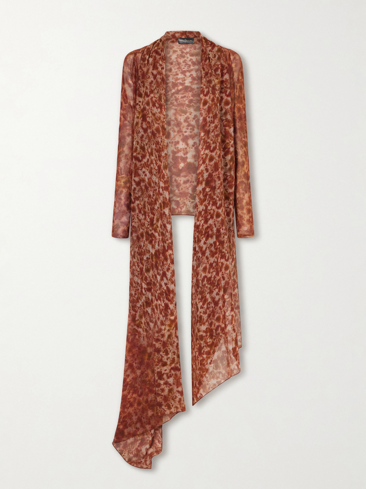 Meena Printed Silk-crepon Jacket - Orange