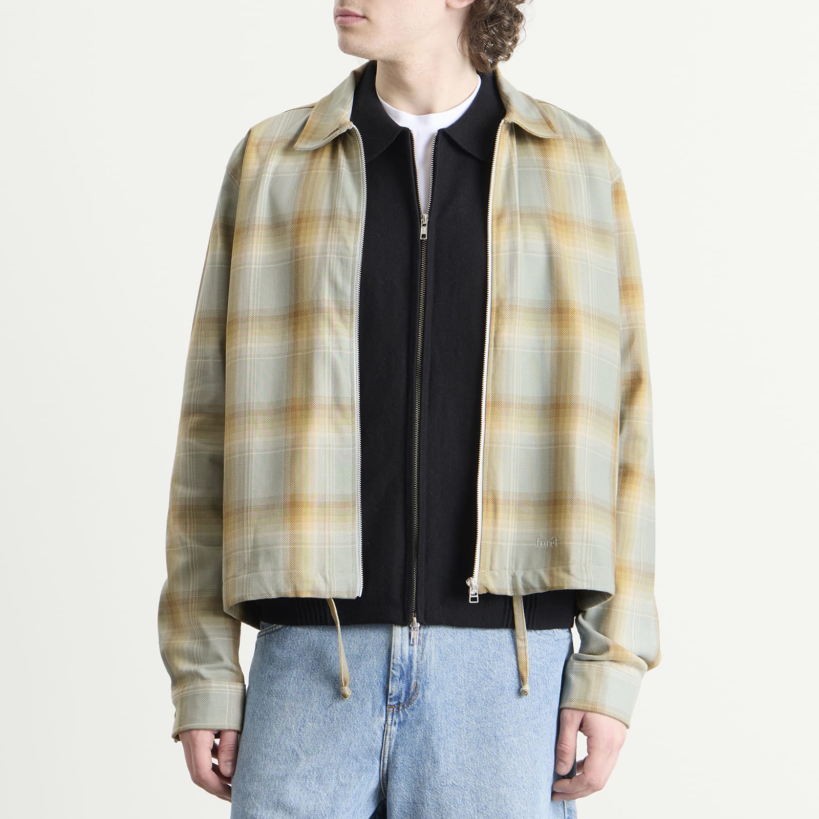 Men's Loft Zip Overshirt Green Oxide Check