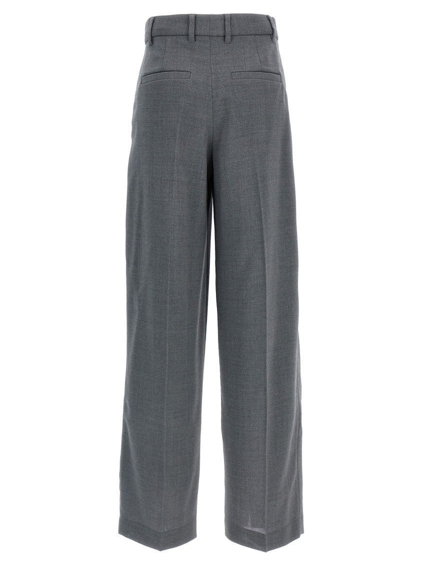 Wide-leg wool trousers - Grey