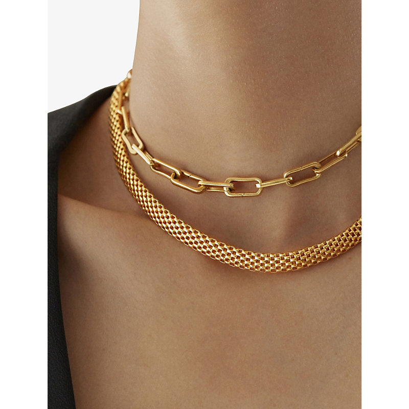 Womens Gold Heirloom 18ct Gold Vermeil Sterling Silver Necklace 