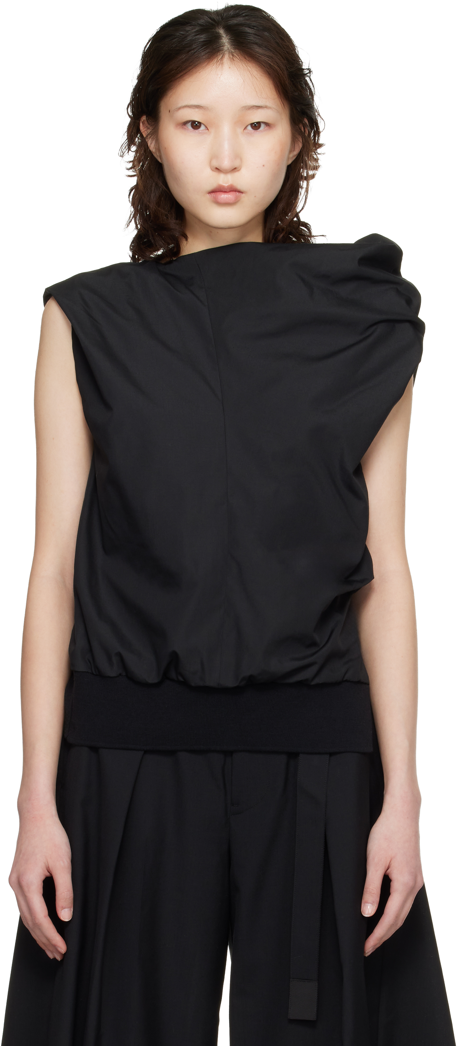 Black Poplin Blouse