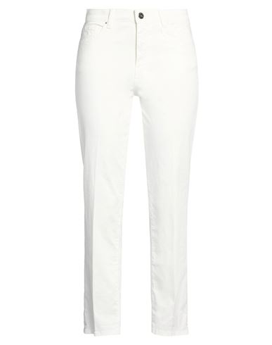 Woman Pants White Size 27 Cotton, Elastane