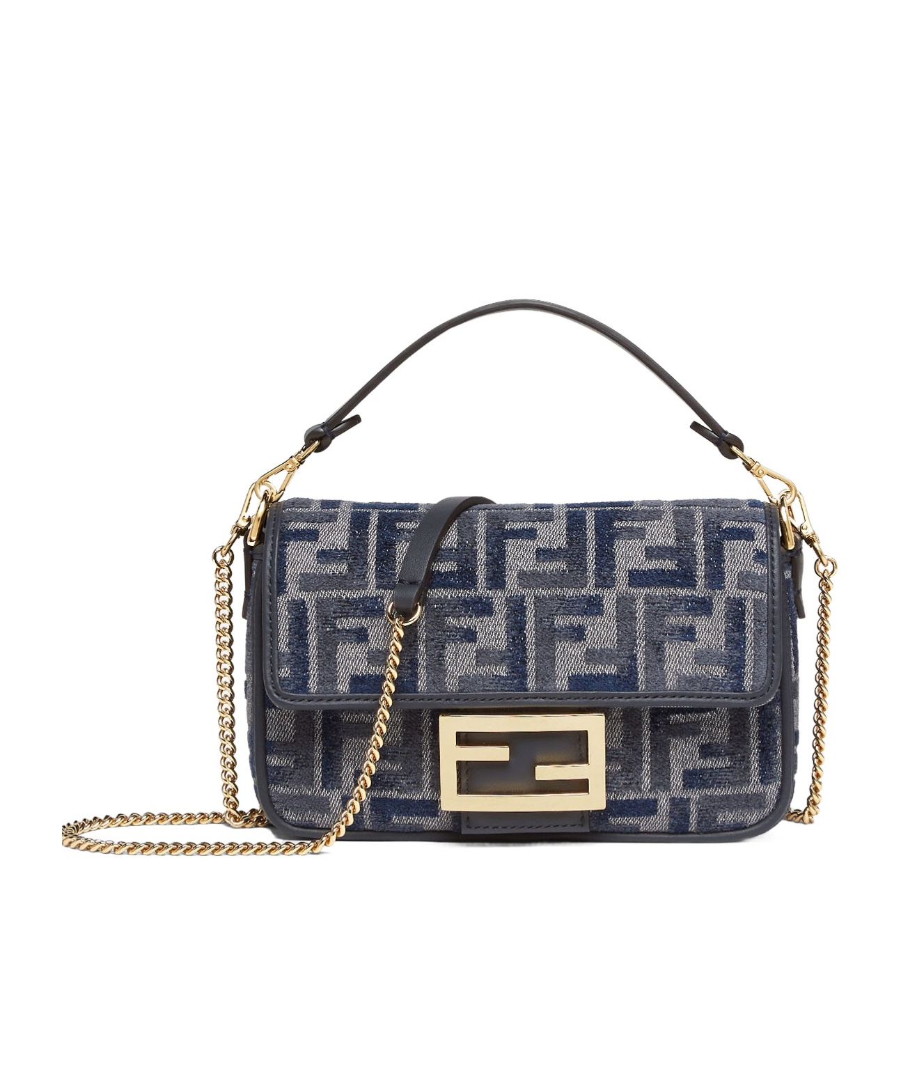Dark blue FF chenille bag