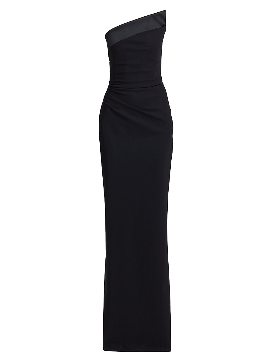 Women's Tawia Asymmetric Strapless Gown - Black