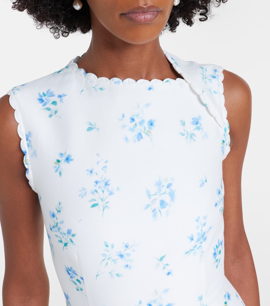 Floral cotton and silk minidress