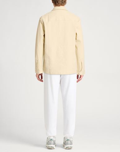 Man Shirt Beige Size L Cotton, Elastane