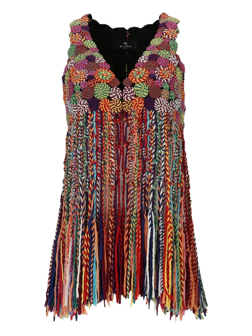 Swirl Fringed vest - Red
