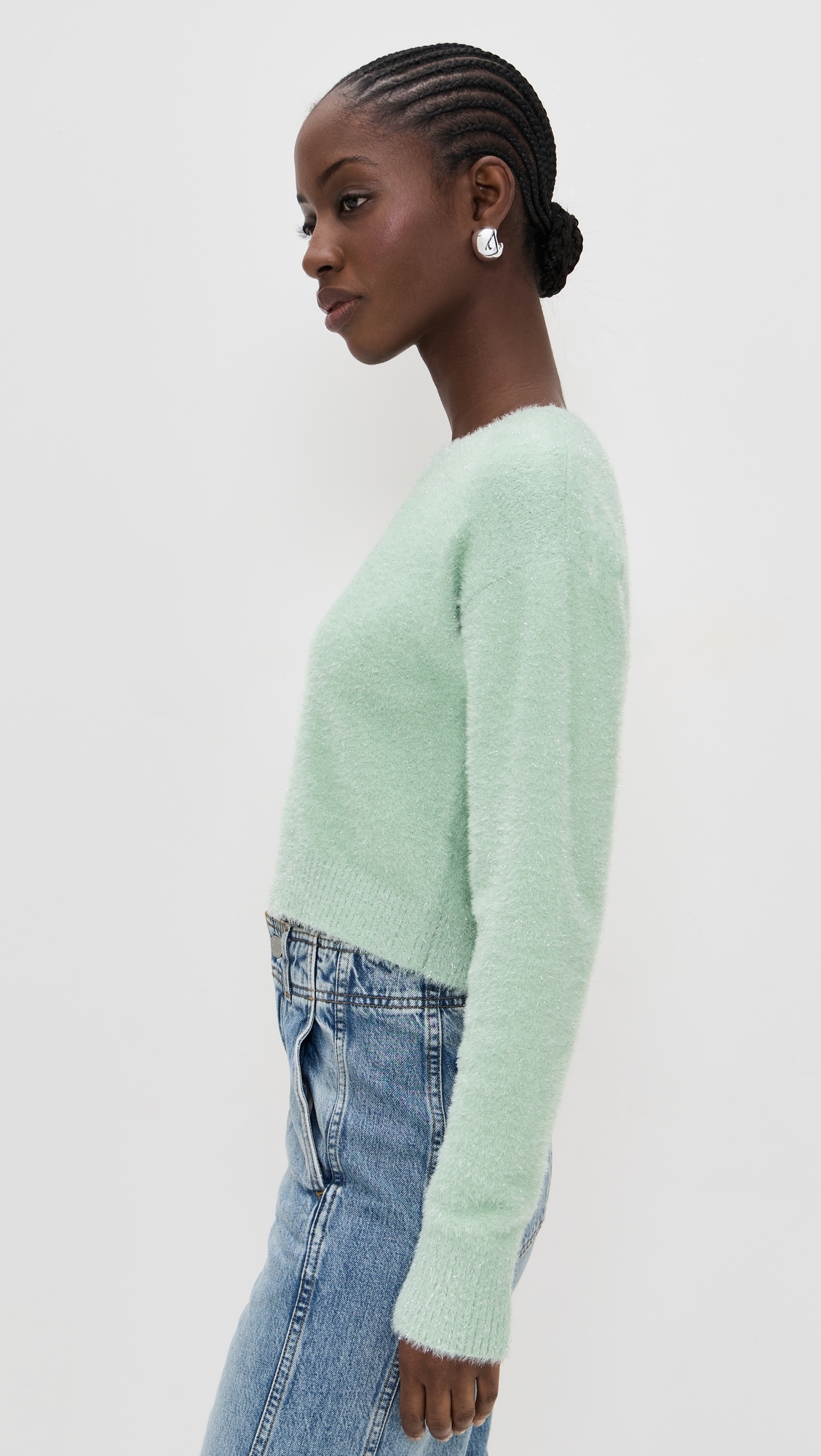 Tinsel Cropped Sweater Mint