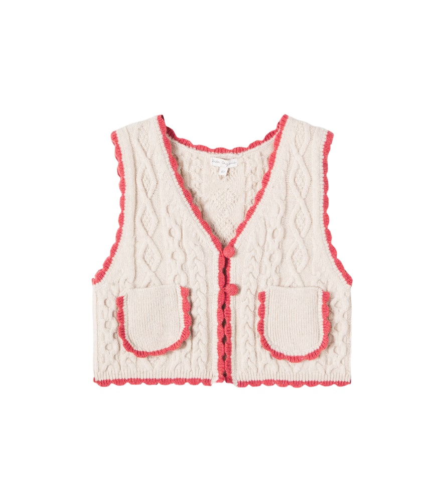 Sienna cable-knit wool-blend vest