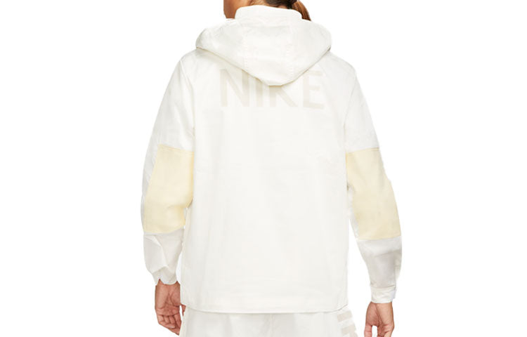 Sportswear Half Zipper Sports Hooded Jacket White