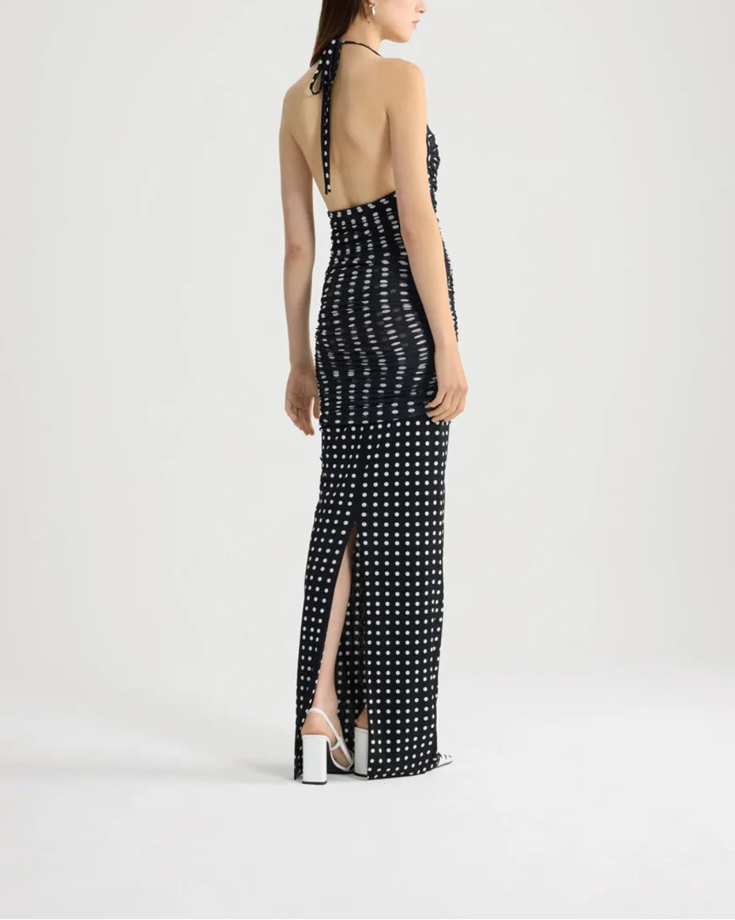 Recycled Nylon Long Draped Dress