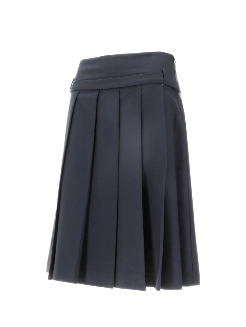 Blue Pleated Midi Skirt