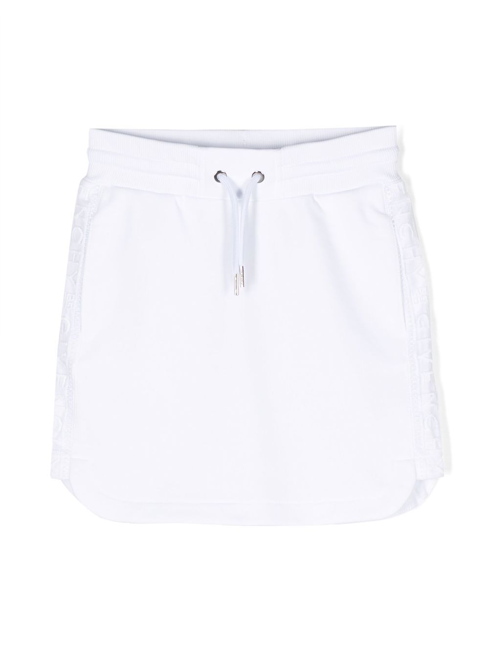 Logo-tape drawstring skirt - White