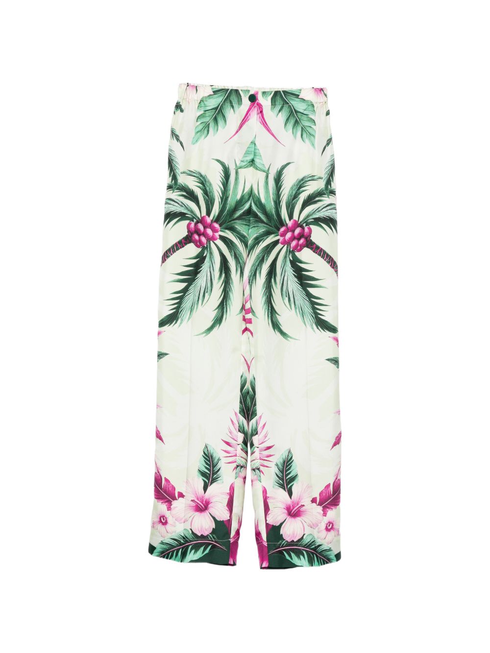 Printed silk trousers
