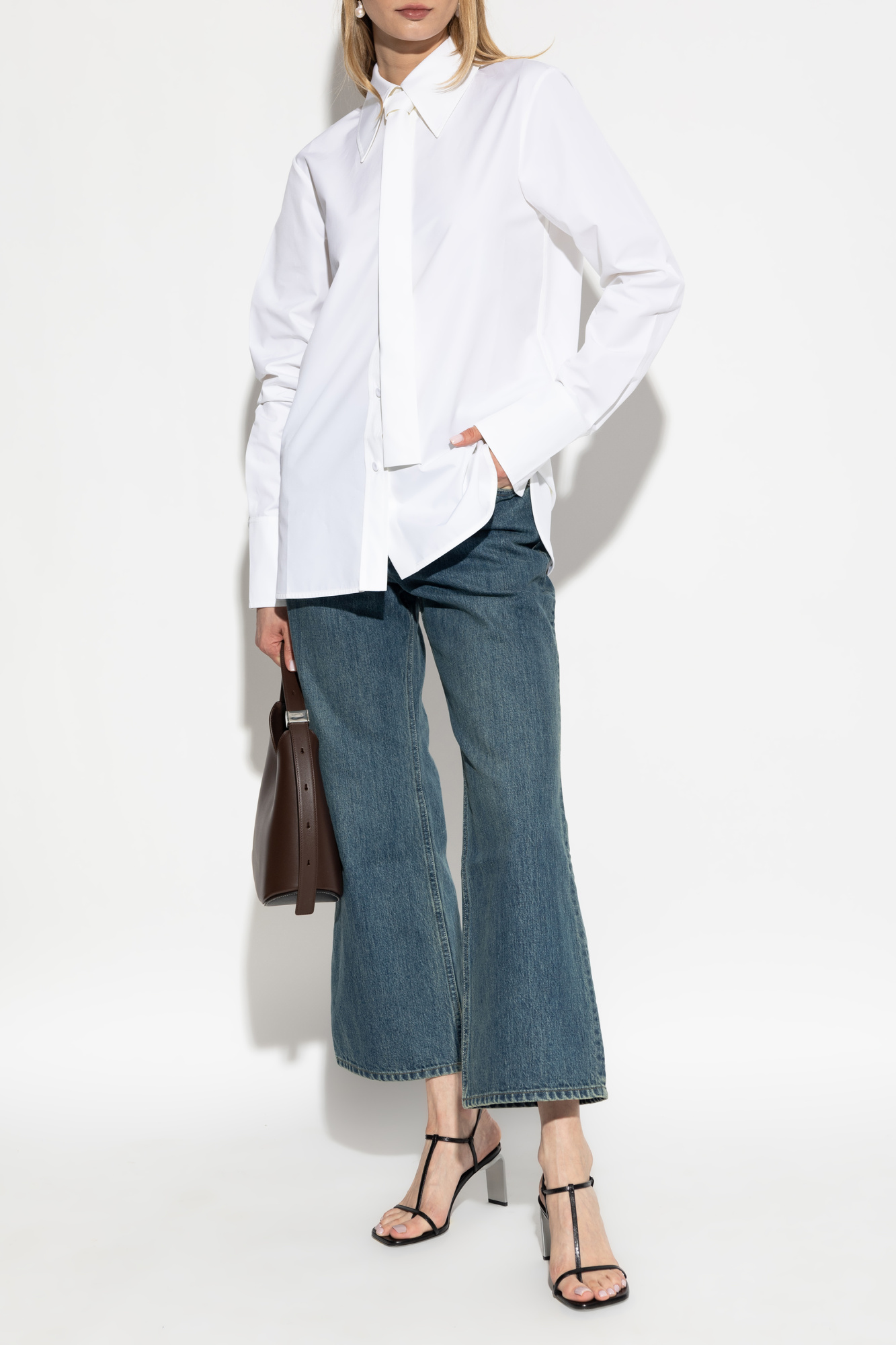 JIL SANDER Shirt With Tie, Women's, White