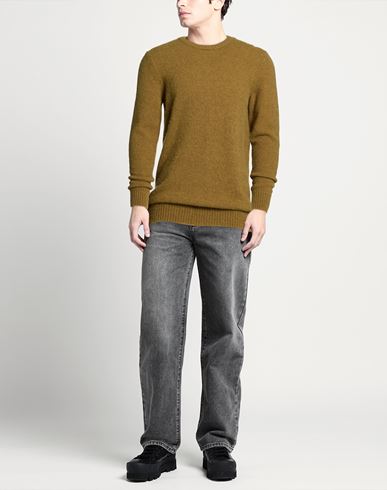 Man Sweater Military green Size 38 Alpaca wool, Polyamide, Wool, Elastane