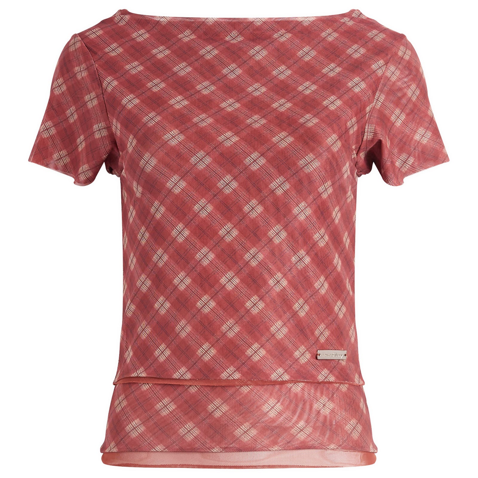 Women's Retro Check Mesh Top Multi