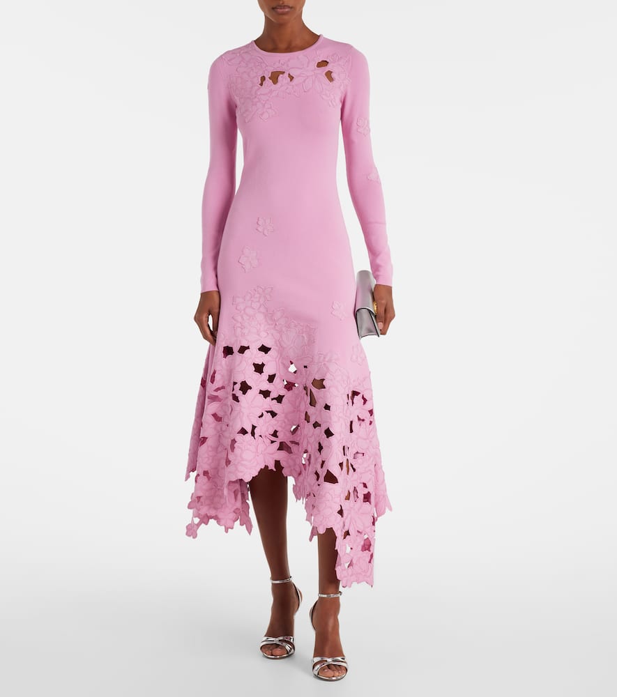 Floral embroidered midi dress