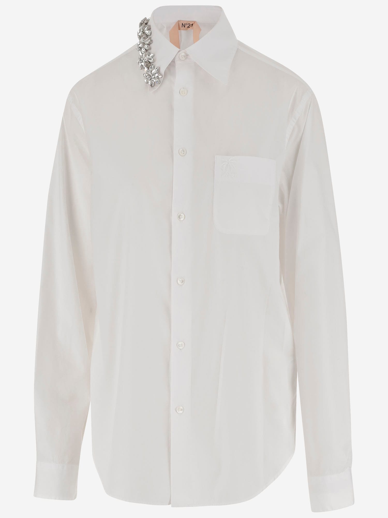 Cotton Shirt With Floral Decoration