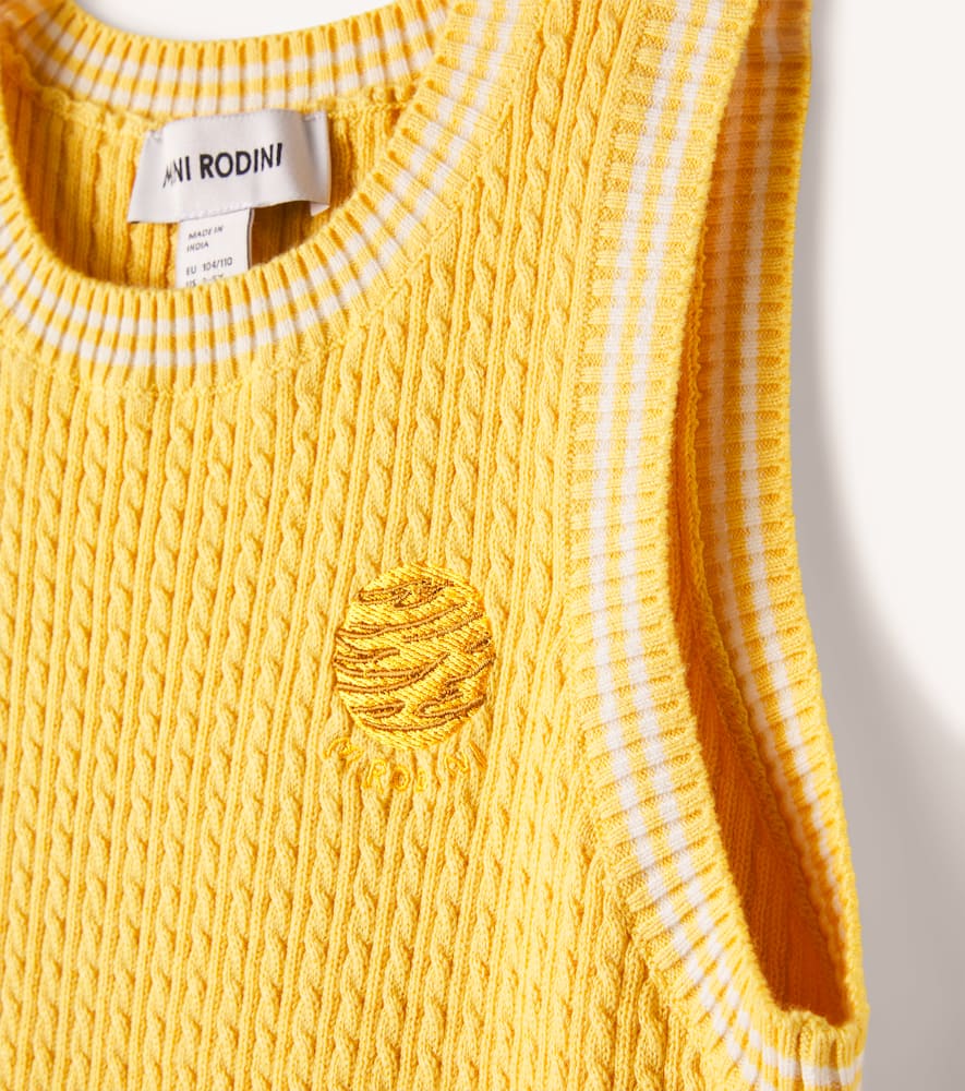 Cable-knit cotton sweater vest