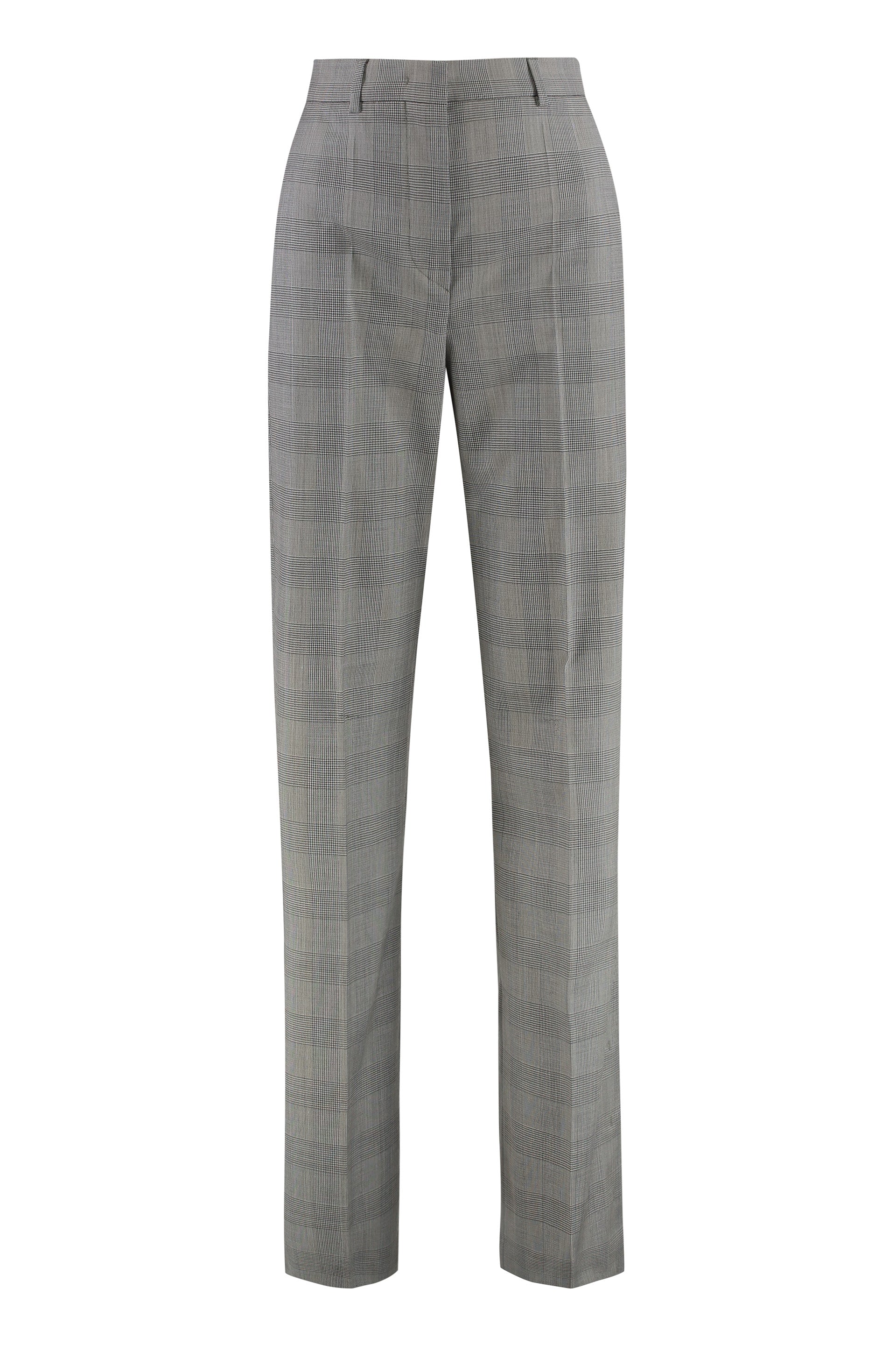 Tailored Wool Trousers in Prince of Wales Check