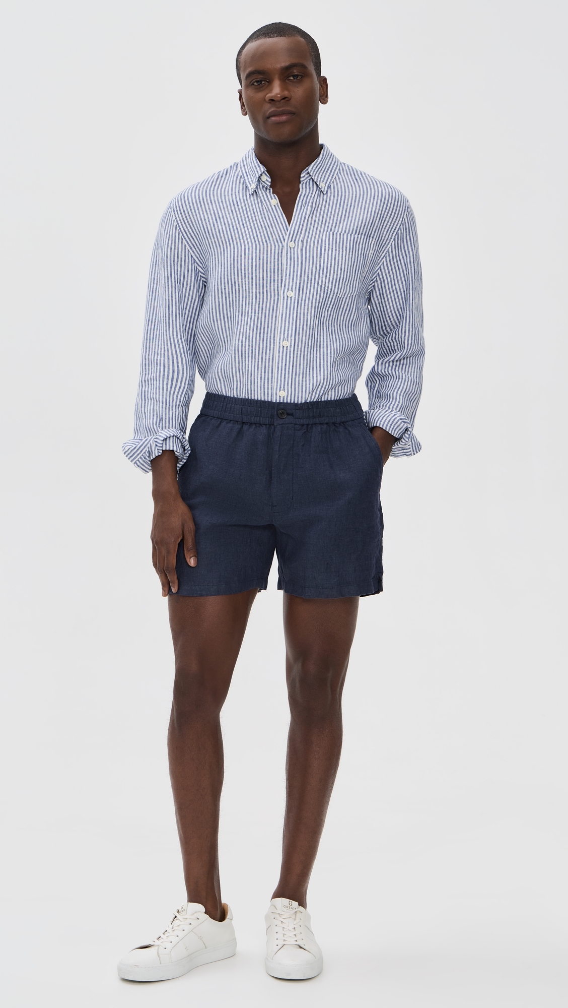 Everywear Linen Shorts 5 Dark Indigo