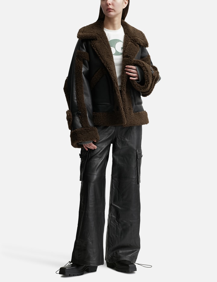 LEATHER CARGO PANTS