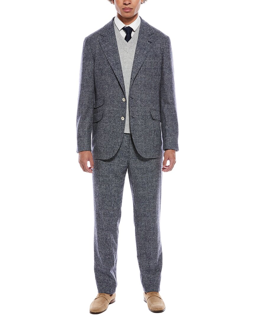 2Pc Alpaca & Wool-Blend Suit With Pleated Pant