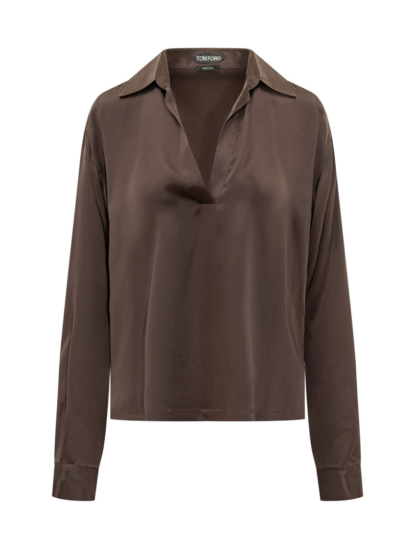 Silk Satin Polo Shirt