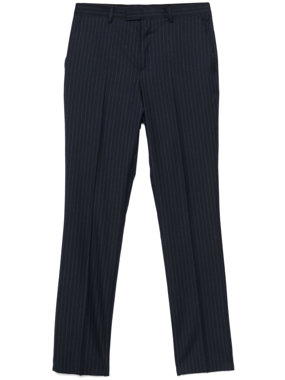 Pinstriped wool tailored trousers - Blue