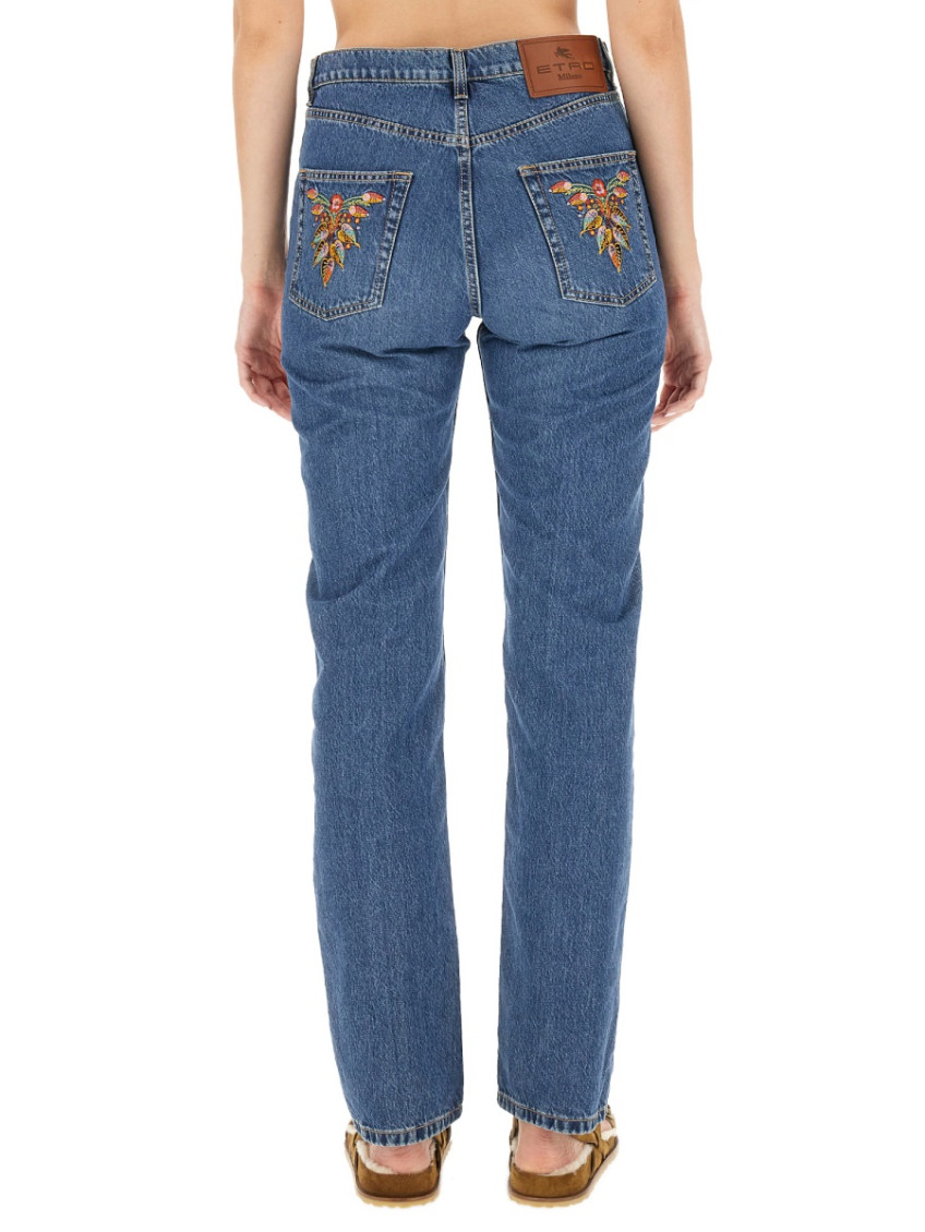 Jeans With Logo Embroidery