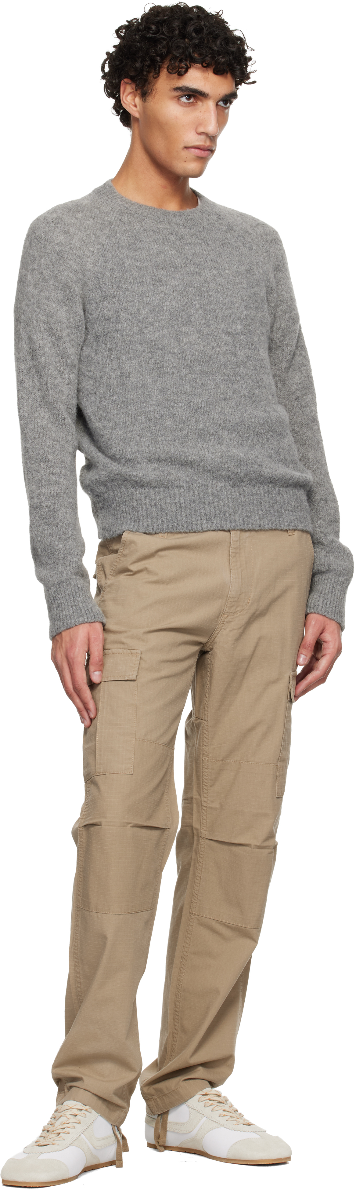 Beige Aviation Cargo Pants