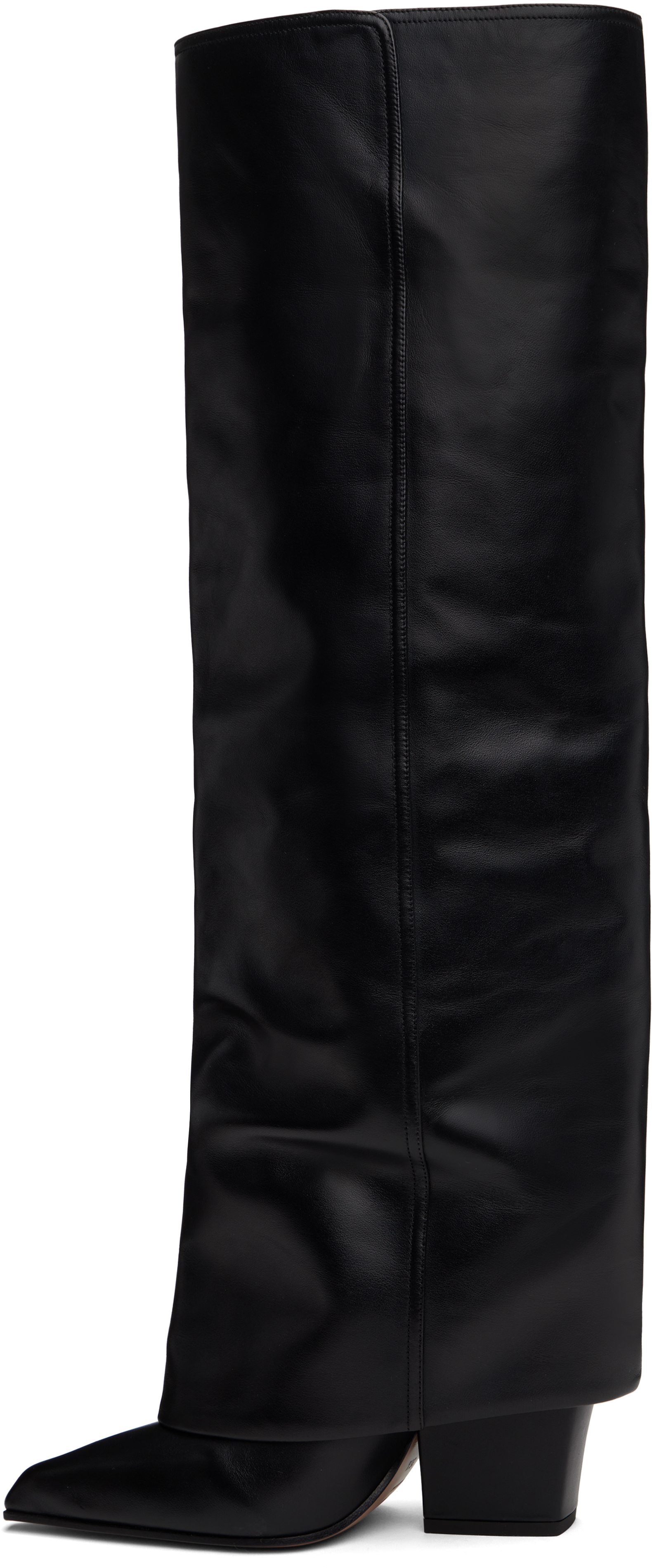 Paris Texas Black Jane Fold Over Tall Boots