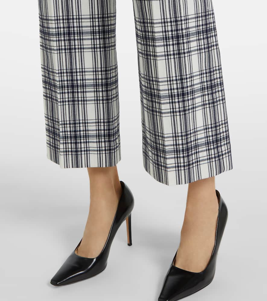 Veronica Beard Dova plaid cotton-blend wide-leg pants