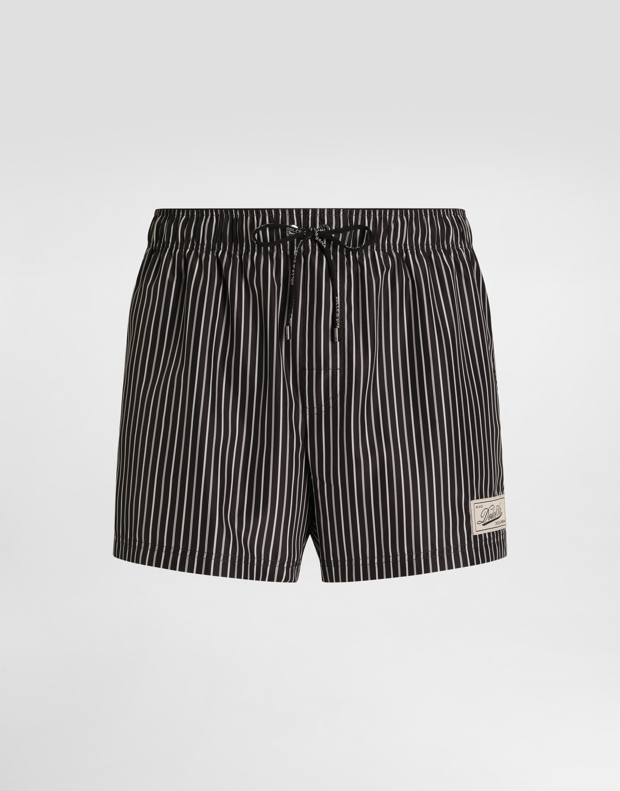 Stripe-print short swim boxers
