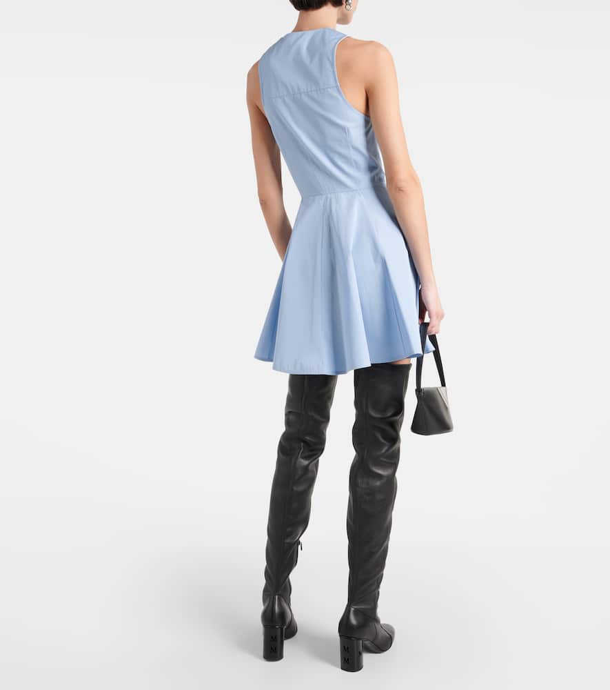Godet cotton poplin shirt dress
