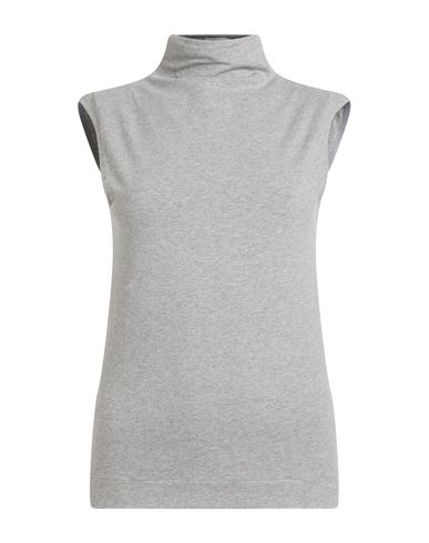 Woman Top Grey Size L Cotton, Elastane
