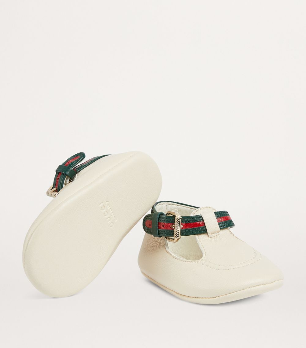 Kids Leather Web Stripe Boots