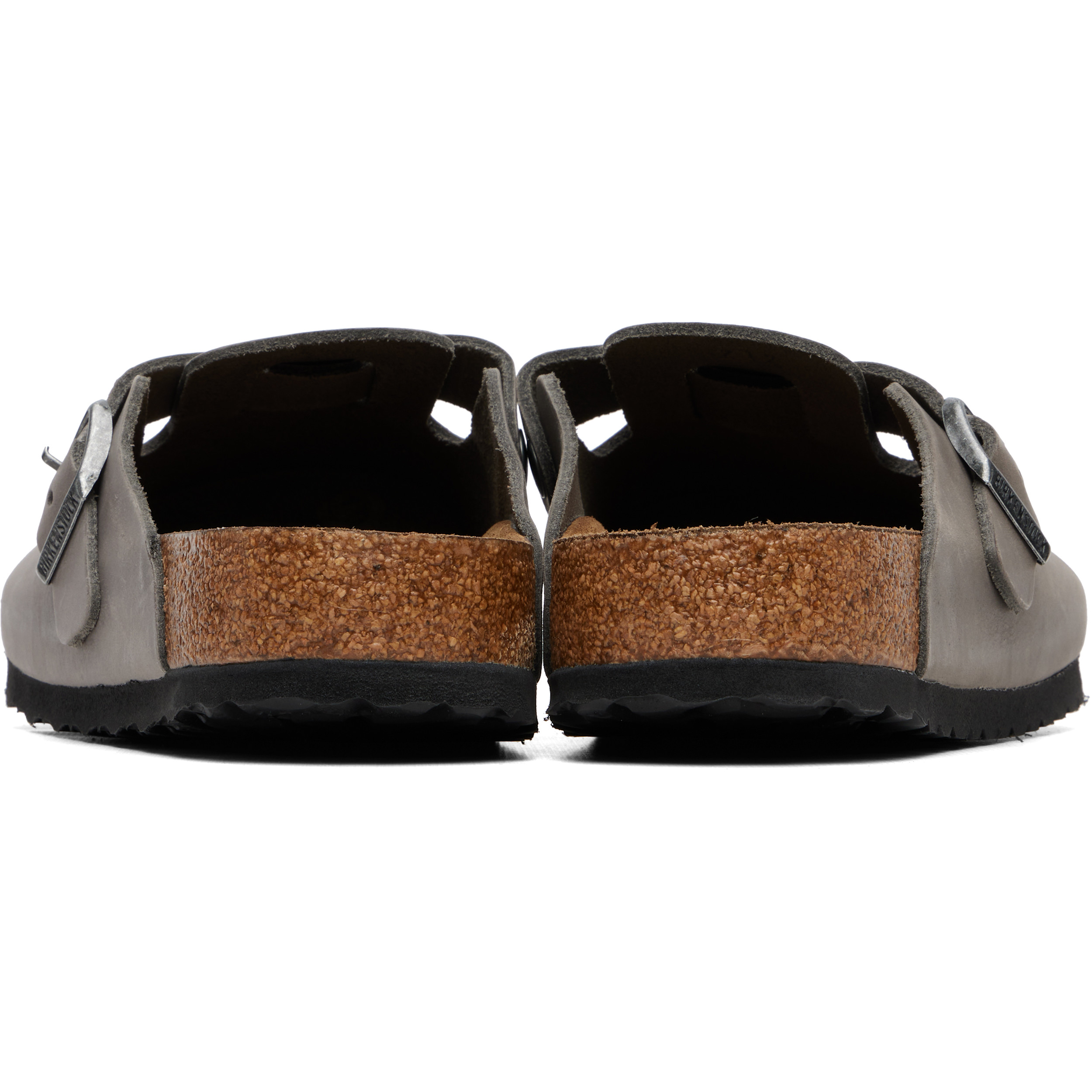 Gray Regular Boston Soft Footbed Oiled Leather Loafers