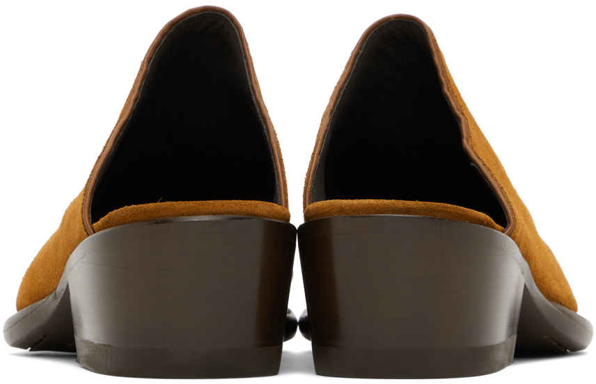 Brown papillon mules