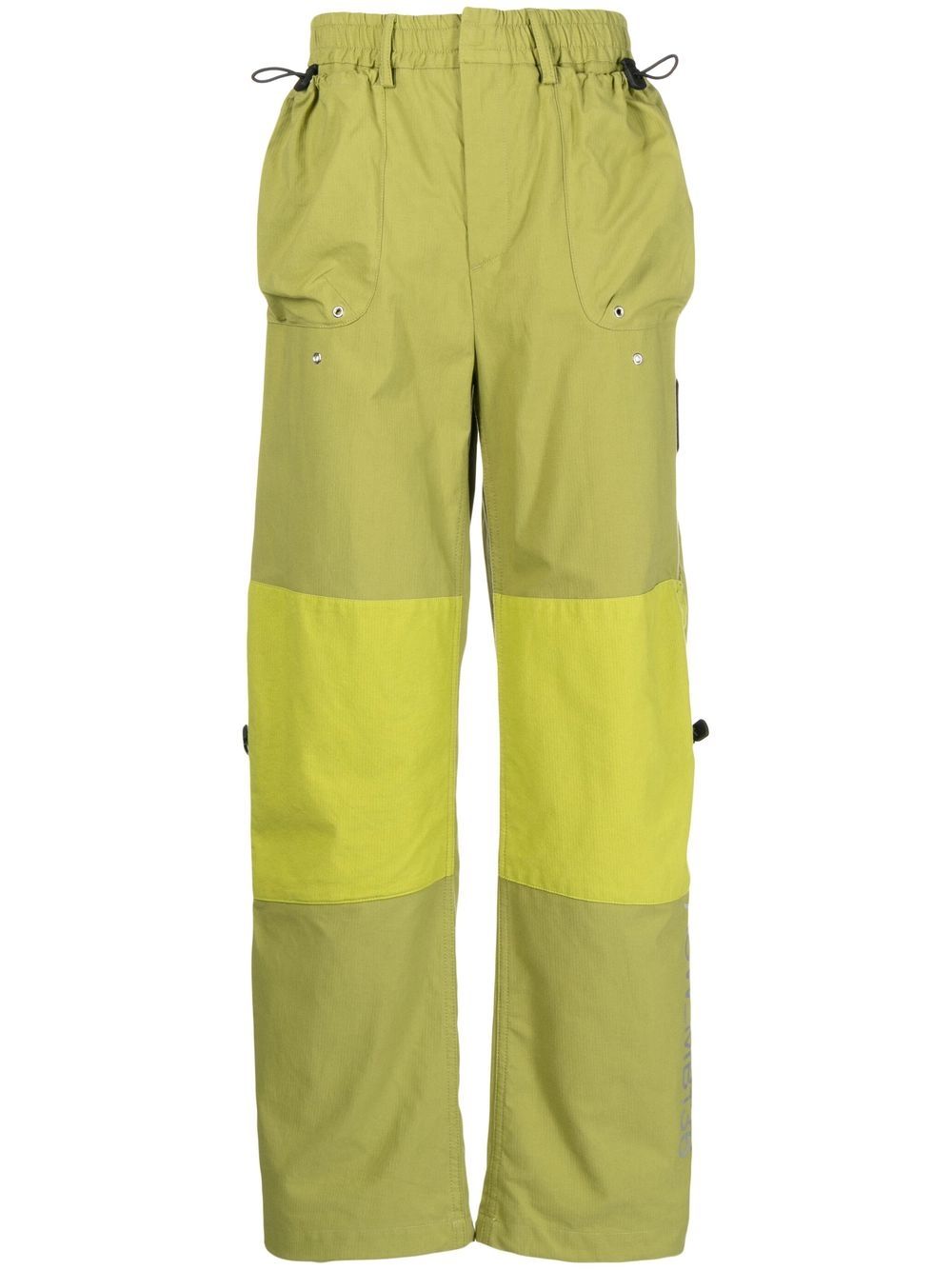 Contrast-panel cargo trousers - Green