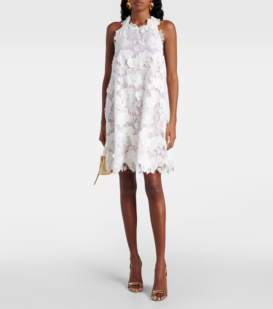 Floral guipure lace minidress