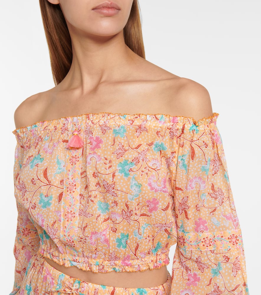 Rachel printed cotton crop top