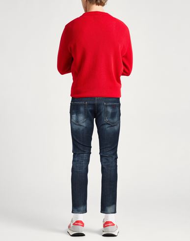 Man Jeans Blue Size 30 Cotton, Polyester, Elastane, Cow leather