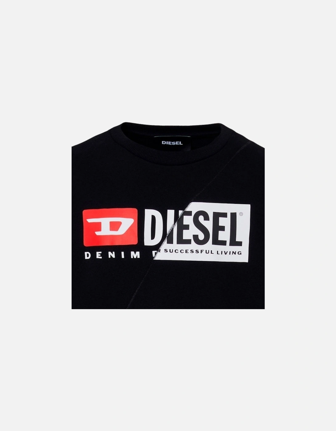 Men's Diesel Cut Division Logo Black Sweatshirt - Size: 40/Regular