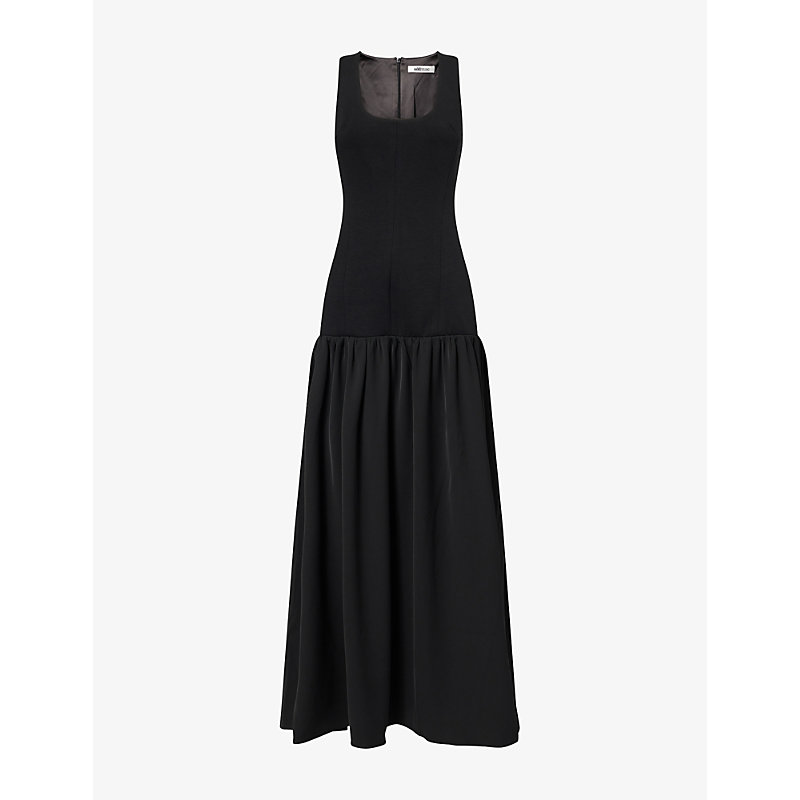 Womens Dropped Waist Cotton-Jersey Maxi Dress