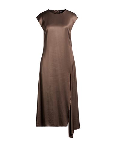 Woman Midi dress Dark brown Size 6 Viscose